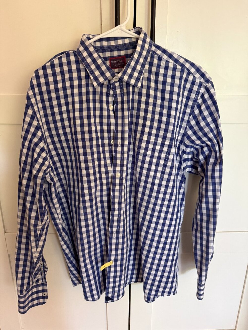 UNTUCKit Men's Blue Gingham Button-Up Shirt XL